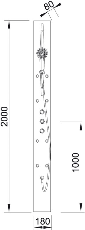 Masážní sprchový panel SAFIR - 1 Masážní sprchový panel SAFIR - 1