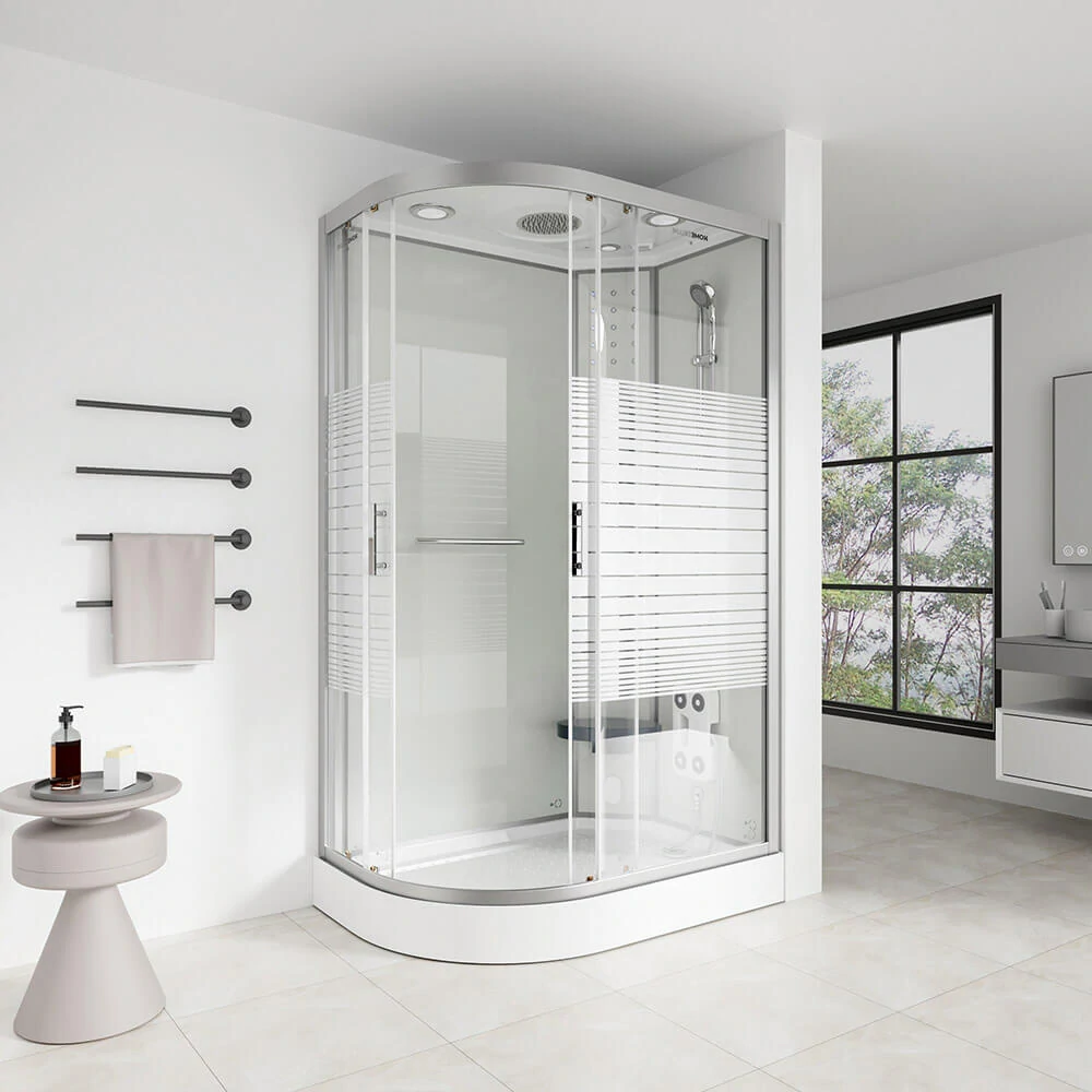 Masážní box s párou Bílá Perla 120X80 - levé provedení