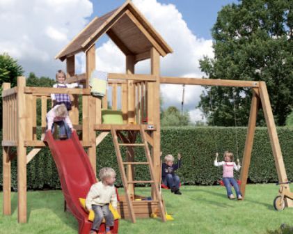 Hrací domek Hrací domek Kratochvíle SET 3 se skluzavkou a houpačkou