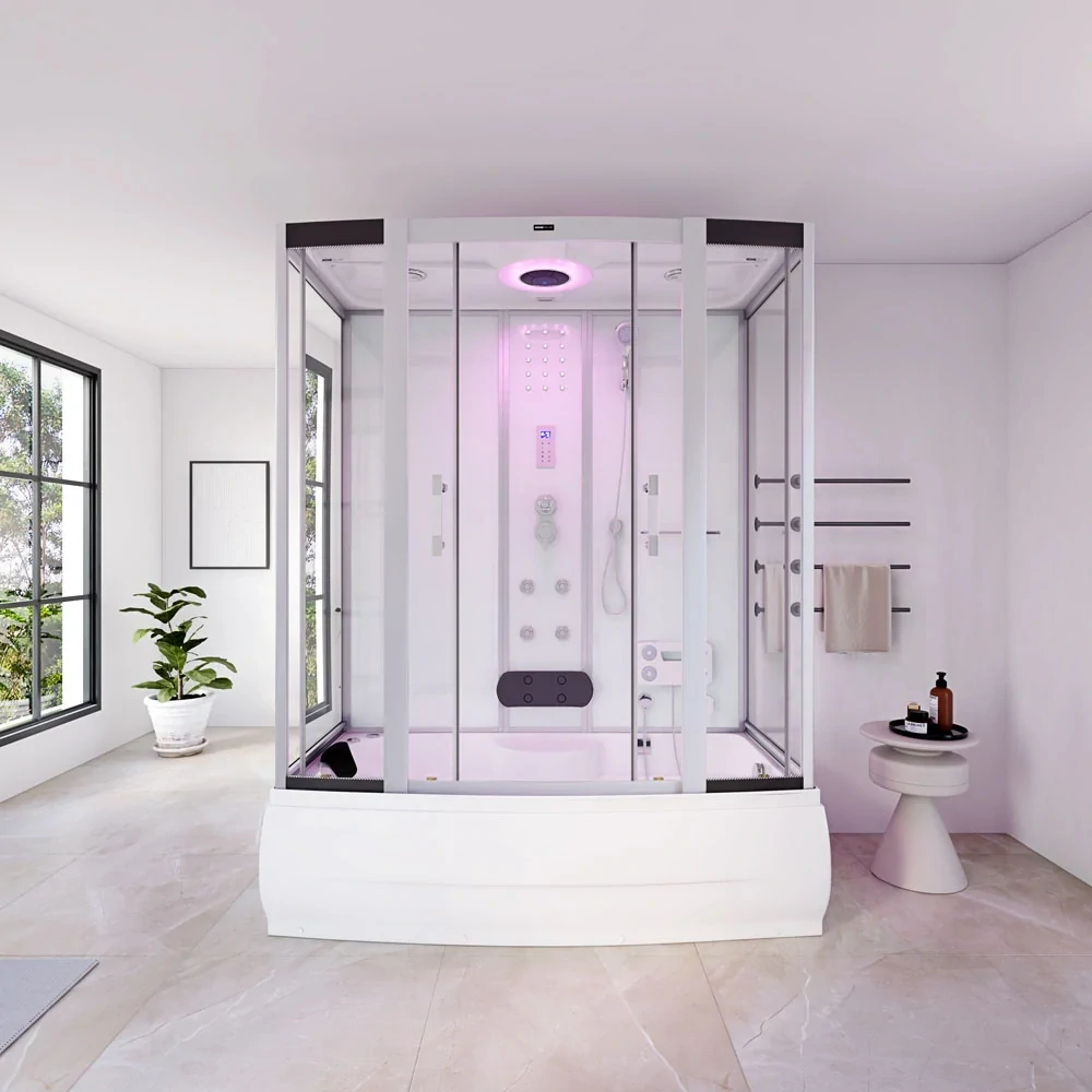 Parní box s vířivkou Diamant XL černý - 190x100cm