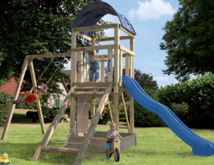 Hrací domek Hrací domek Kratochvíle SET 3 se skluzavkou a houpačkou