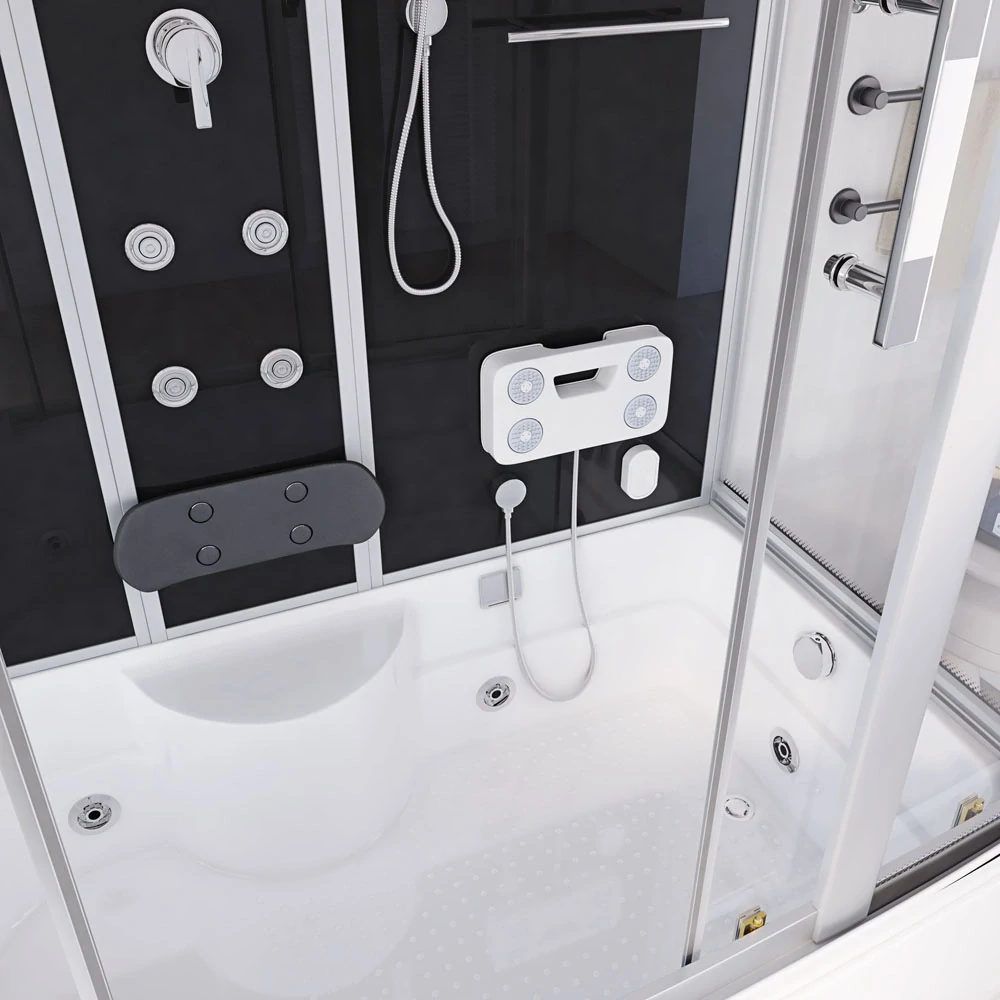 Parní box s vířivkou Diamant XL černý - 190x100cm