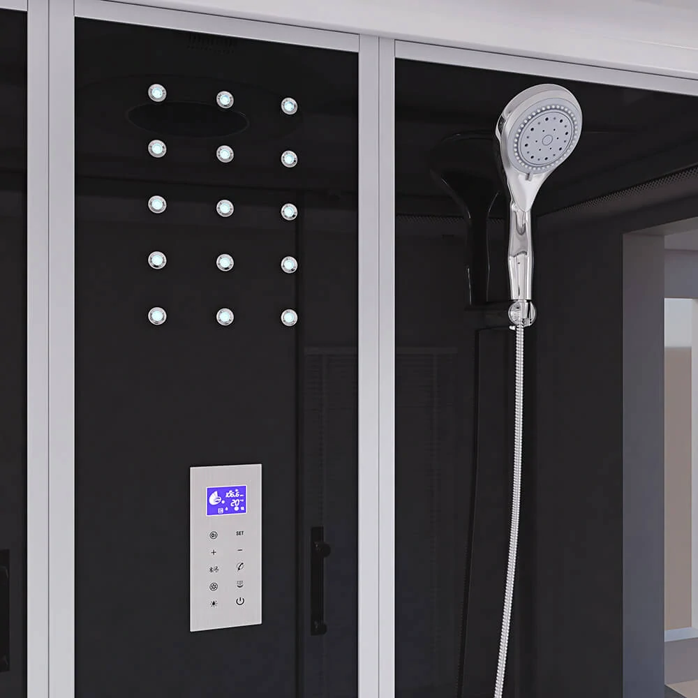 Parní box s vířivkou Diamant černý - 170x90cm