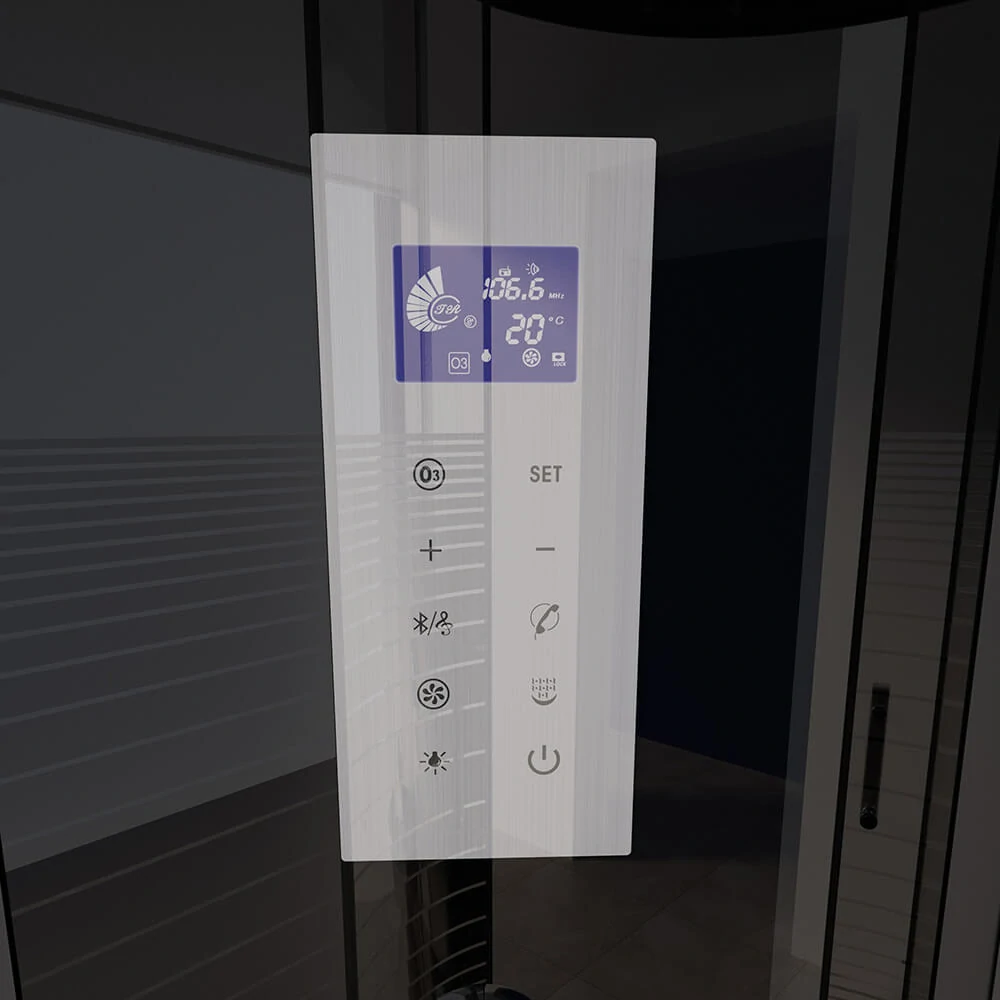 Masážní box s párou Černá Perla 120X80 - pravé provedení