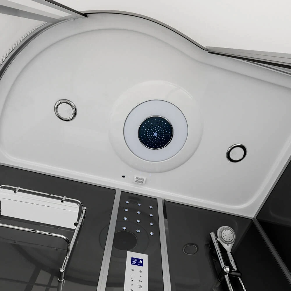 Parní box s vířivkou a saunou 4v1 - 170x90cm černá, levé provedení