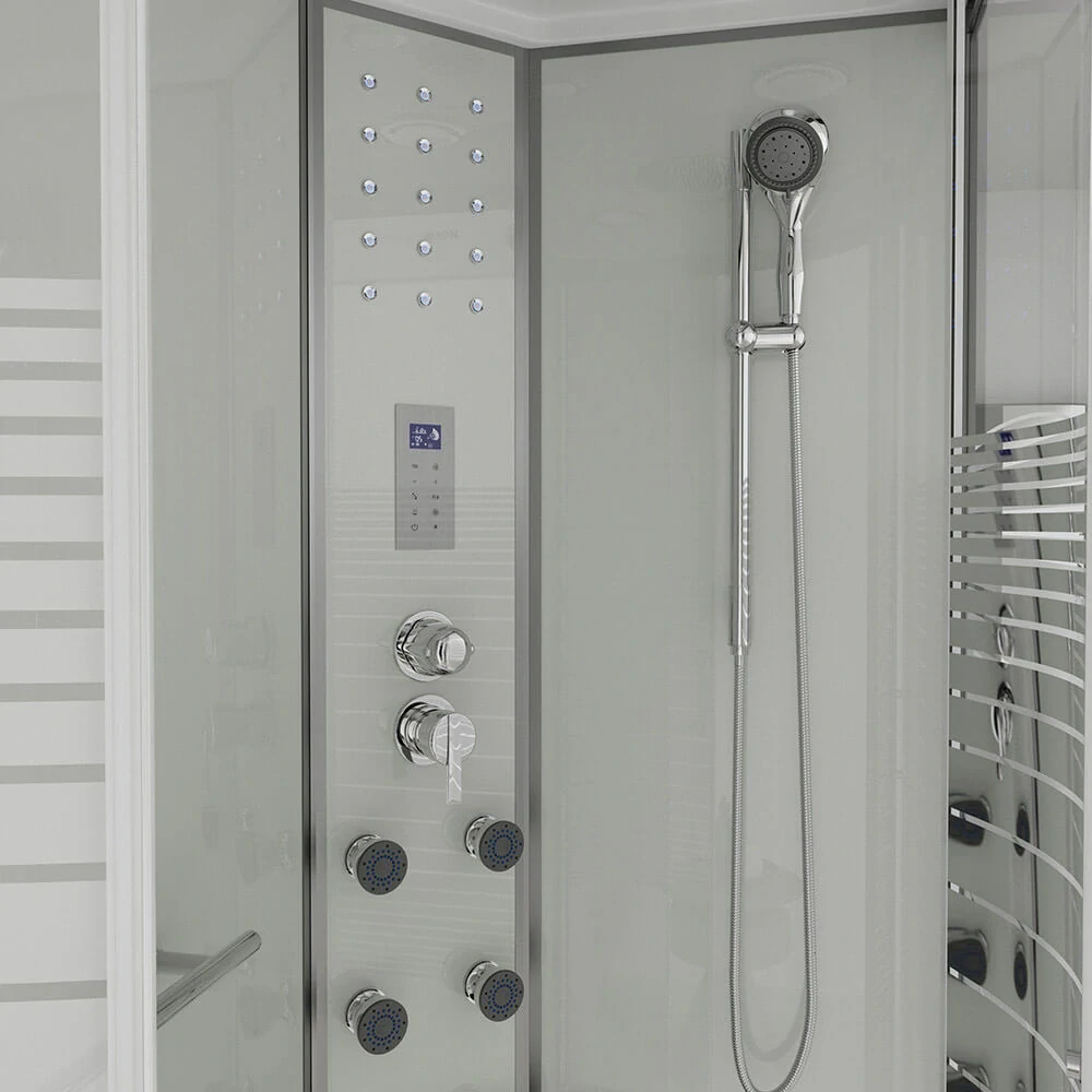 Masážní box s párou Bílá Perla 120X80 - levé provedení