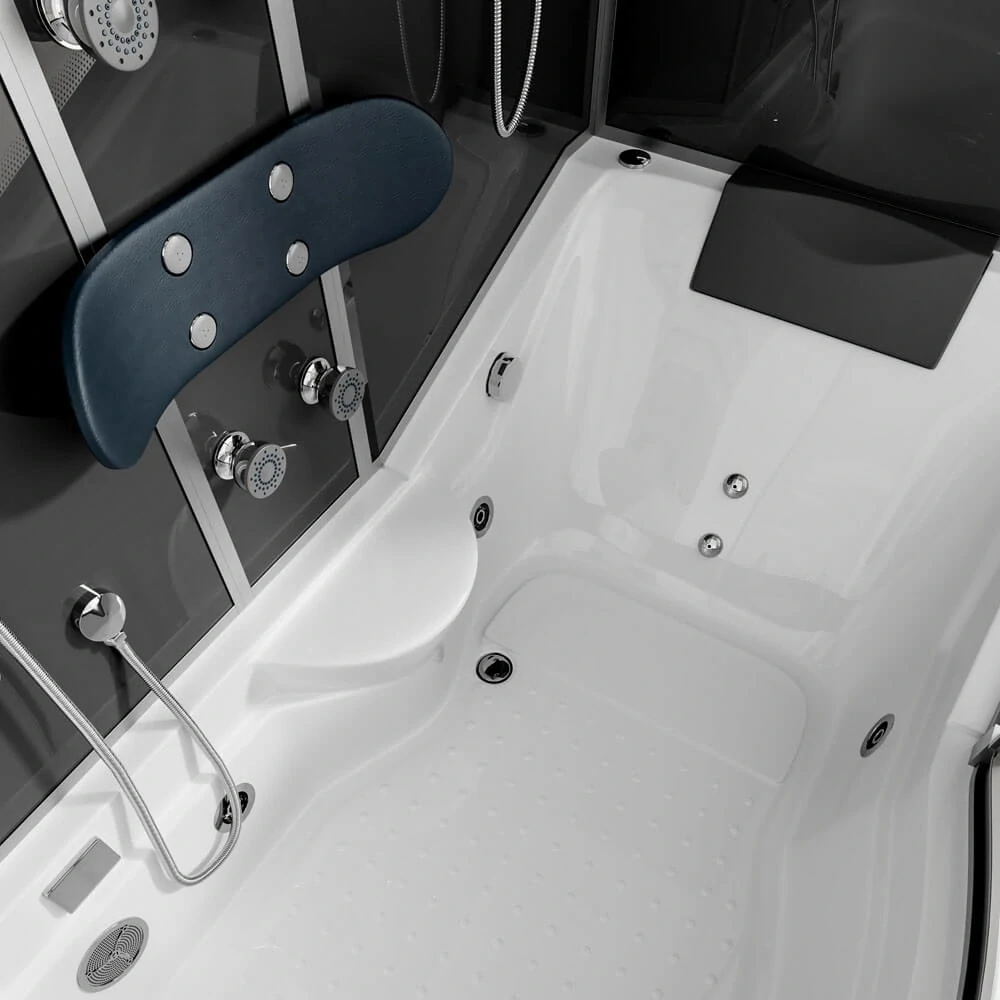 Parní box s vířivkou a saunou 4v1 - 170x90cm černá, levé provedení