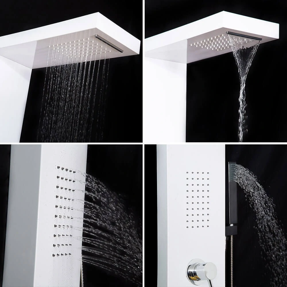 Sprchový panel Cascata, bílý