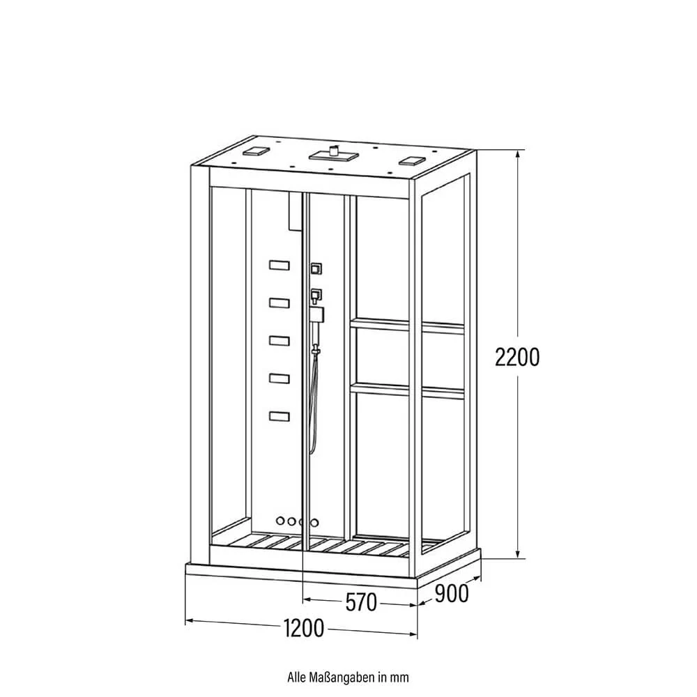 Parní box s parní saunou Luxory XL bílá - 120x90