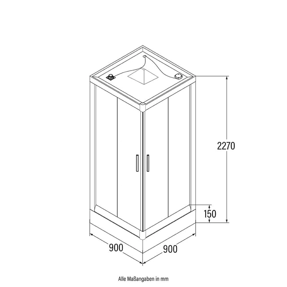 Masážní box Wave M - 90x90cm