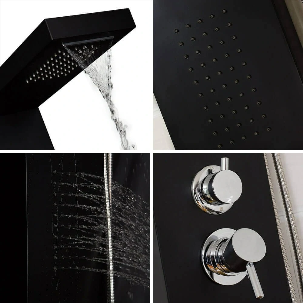 Sprchový panel Cascata, černý