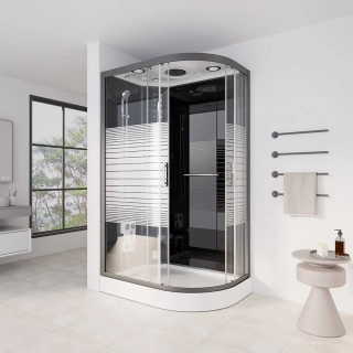 Masážní box s párou Černá Perla 120X80 - pravé provedení