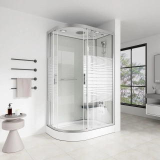 Masážní box s párou Bílá Perla 120X80 - levé provedení