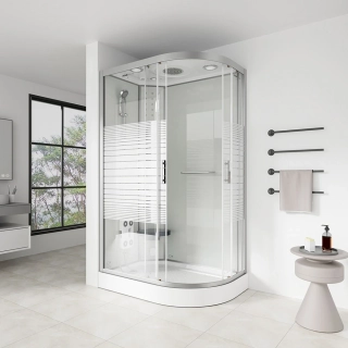 Masážní box s párou Bílá Perla 120X80 - pravé provedení