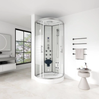 Masážní box s párou Bílá Perla 100x100