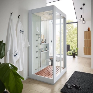 Parní box s parní saunou Luxory XL bílá - 120x90
